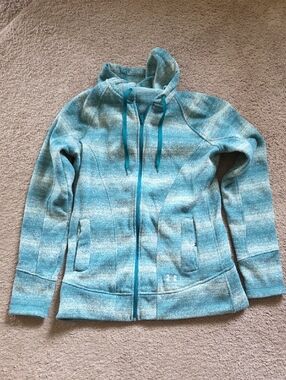 Under Armour Teal Heathered Hooded Zip Jacket, Size L